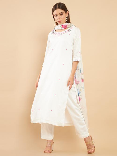 white embellished suit set - 18931709 - Very Small Image - 1