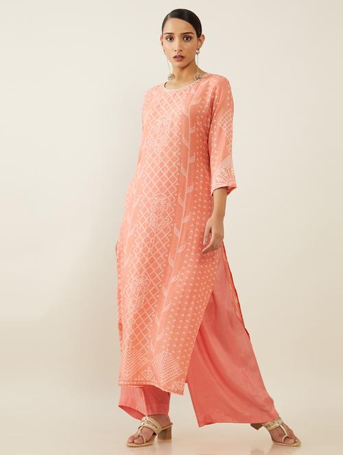 printed a-line kurta set - 18931767 - Very Small Image - 1