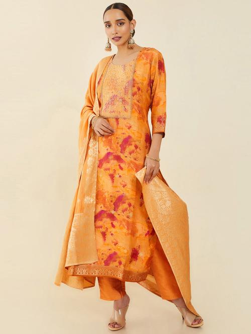 embroidered straight suit set - 18931773 - Very Small Image - 1