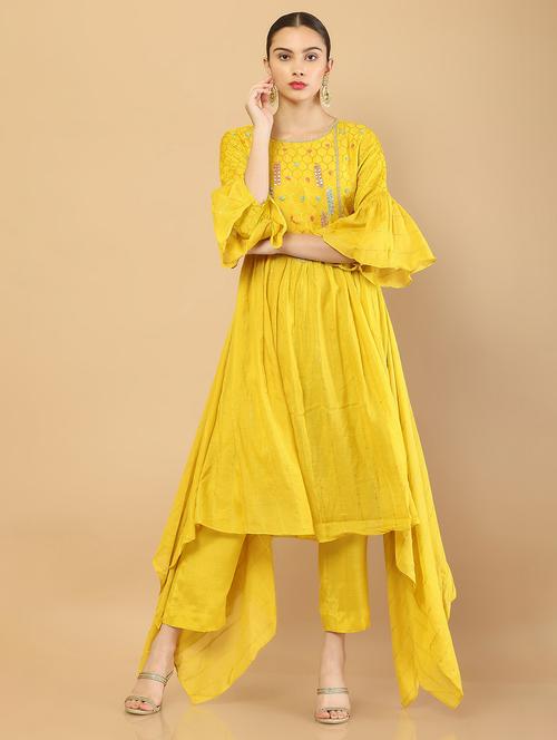 yellow embellished suit set - 18931842 - Very Small Image - 1