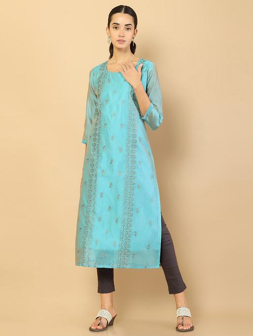 multi coloured embroidered kurta pant set - 18931898 - Very Small Image - 1