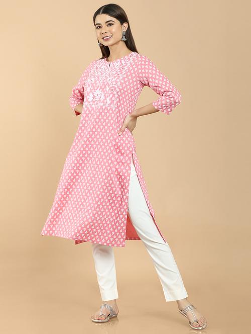 women's straight kurta - 18931917 - Very Small Image - 1