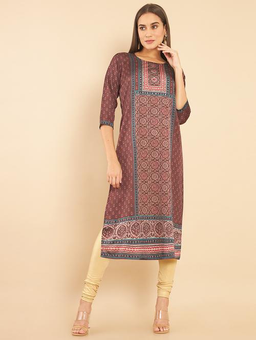 women's straight kurta - 18931921 - Very Small Image - 1