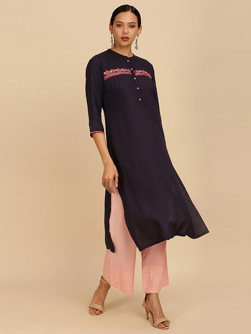 multi coloured embroidered kurta pant set - 18931969 - Very Small Image - 1