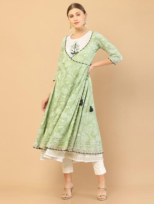 multi coloured printed kurta pant set - 18932029 - Very Small Image - 1