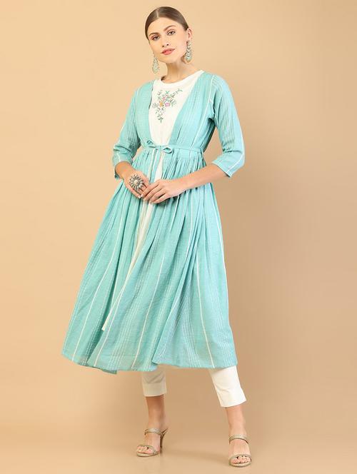 multi coloured embroidered kurta pant set - 18932031 - Very Small Image - 1