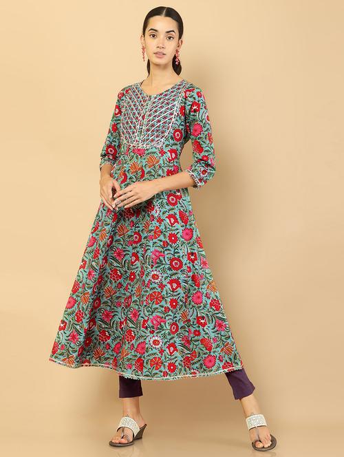 printed a-line kurta - 18932067 - Very Small Image - 1