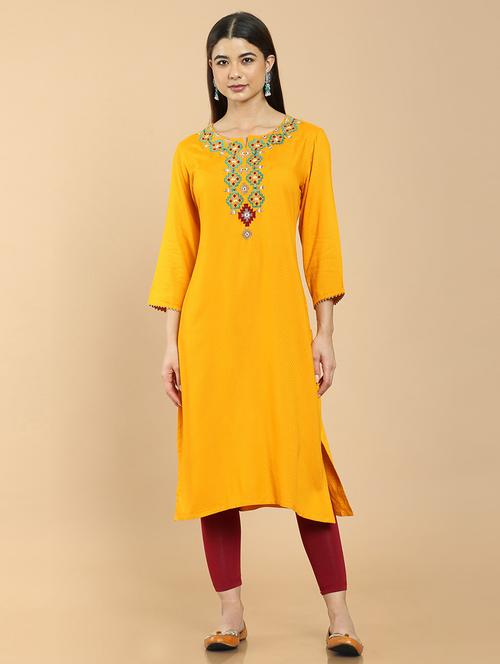 women's straight kurta - 18932112 - Very Small Image - 1