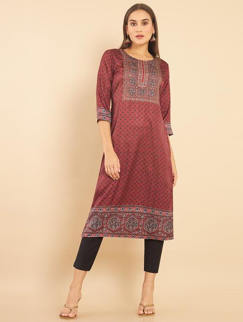 printed straight kurta - 18932126 - Very Small Image - 1