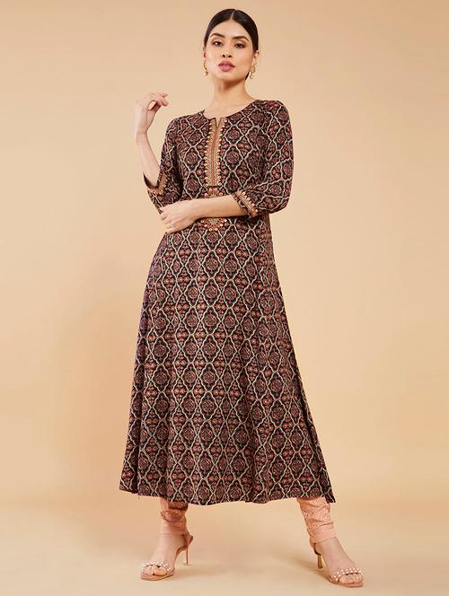 printed a-line kurta - 18932140 - Very Small Image - 1