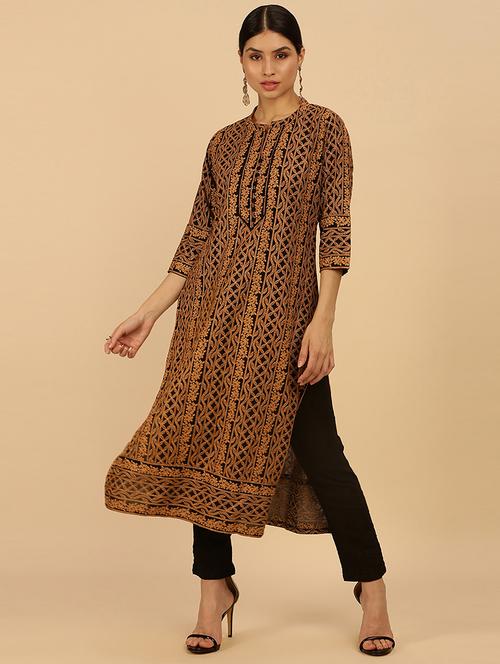 solid straight kurta - 18932147 - Very Small Image - 1