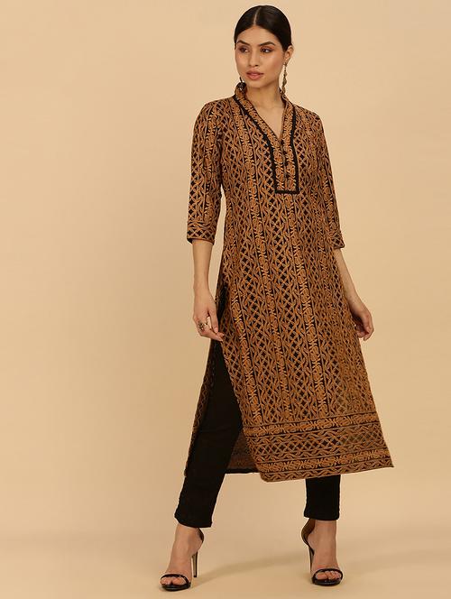 solid straight kurta - 18932149 - Very Small Image - 1