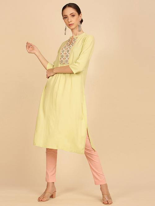 solid straight kurta - 18932152 - Very Small Image - 1