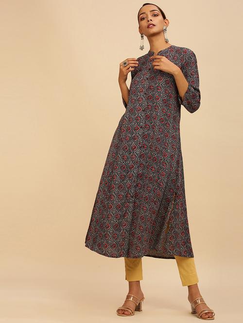 printed straight kurta - 18932166 - Very Small Image - 1