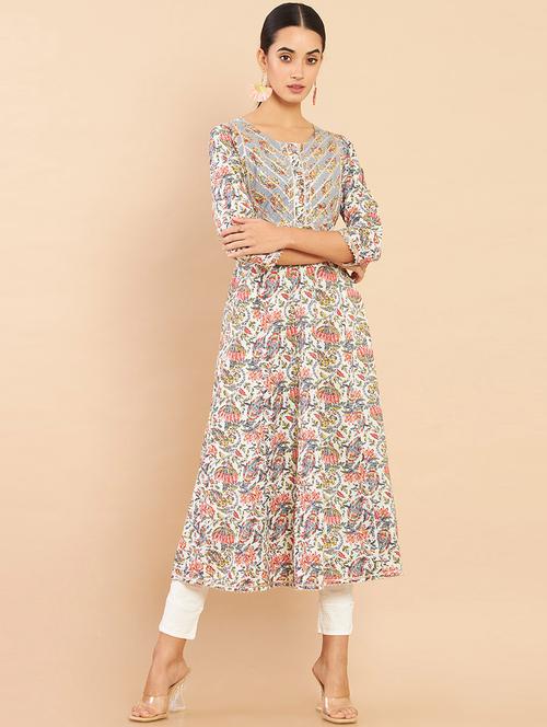 printed a-line kurta - 18932213 - Very Small Image - 1