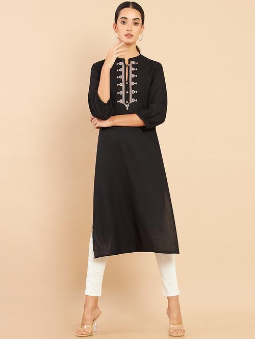 women's straight kurta - 18932214 - Very Small Image - 1