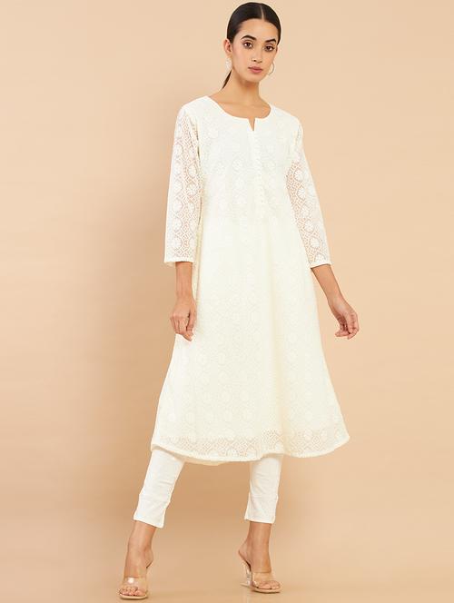 solid a-line kurta - 18932236 - Very Small Image - 1
