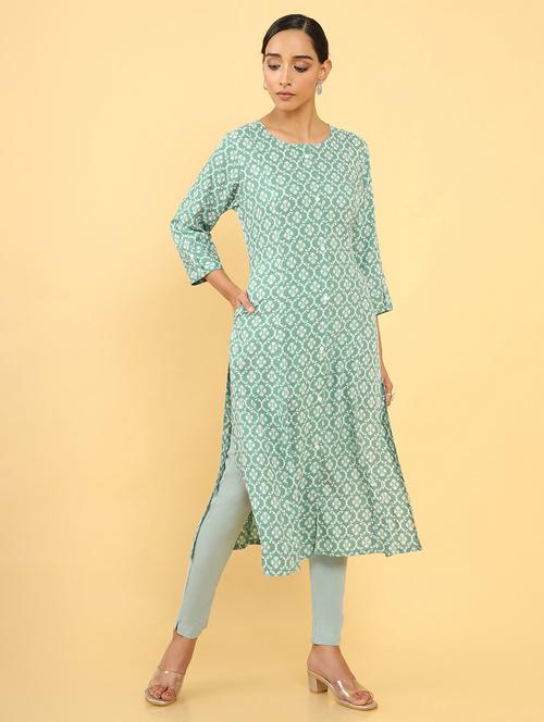 women's straight kurta - 18932292 - Very Small Image - 1