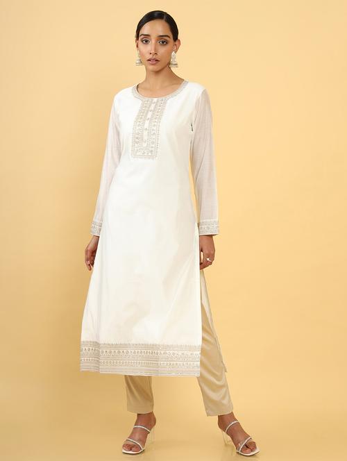 women's straight kurta - 18932344 - Very Small Image - 1