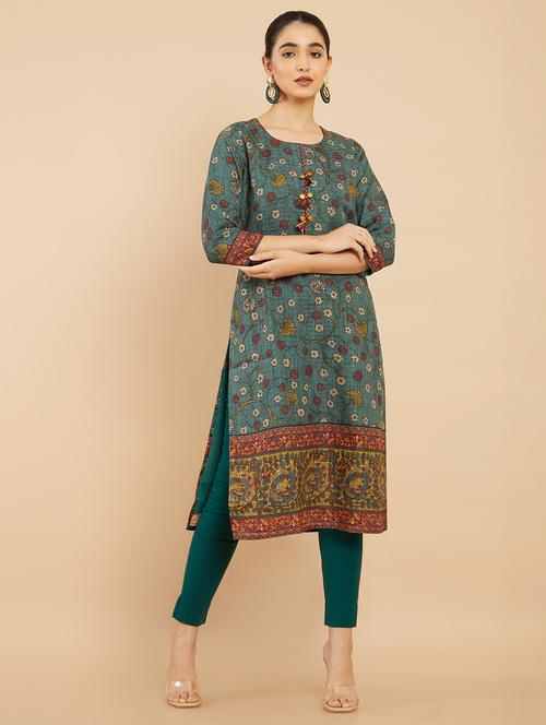 women's straight kurta - 18932359 - Very Small Image - 1