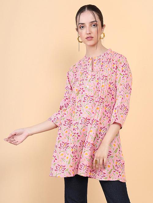 pink a-line printed tunic - 18932388 - Very Small Image - 1