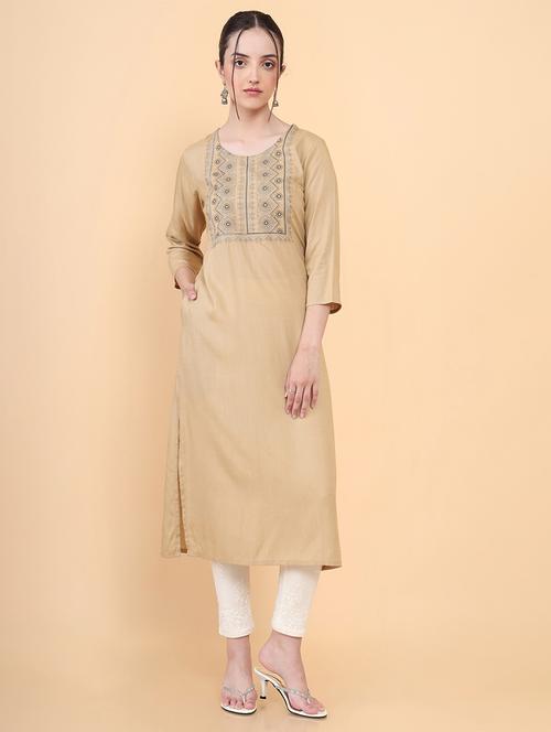 women's straight kurta - 18932406 - Very Small Image - 1