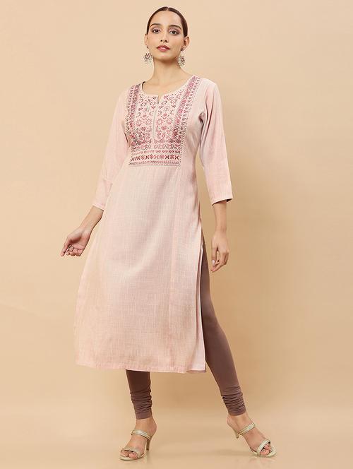 women's straight kurta - 18932421 - Very Small Image - 1
