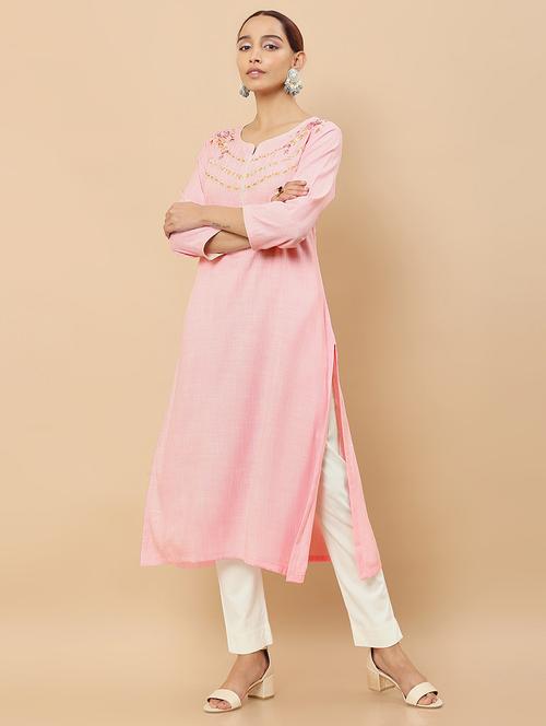 women's straight kurta - 18932423 - Very Small Image - 1