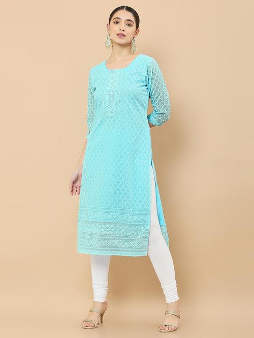 women's straight kurta - 18932445 - Very Small Image - 1