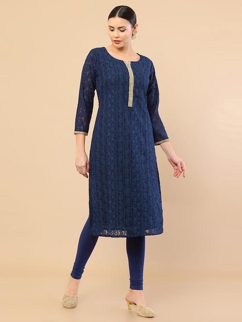 women's straight kurta - 18932523 - Very Small Image - 1