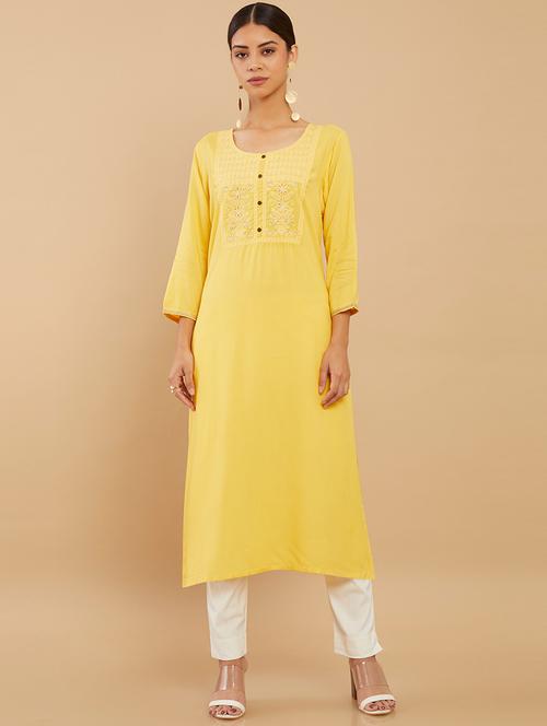 women's straight kurta - 18932548 - Very Small Image - 1