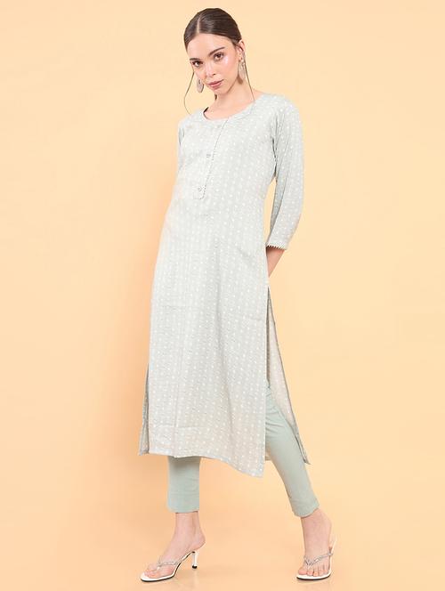 women's straight kurta - 18932564 - Very Small Image - 1