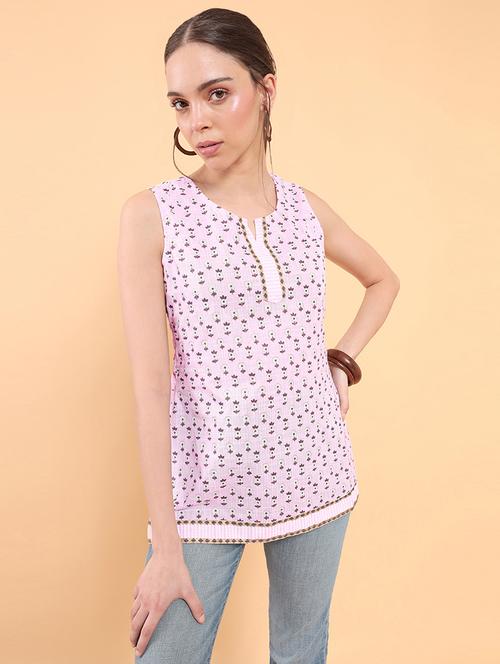 pink printed a-line tunic - 18932593 - Very Small Image - 1