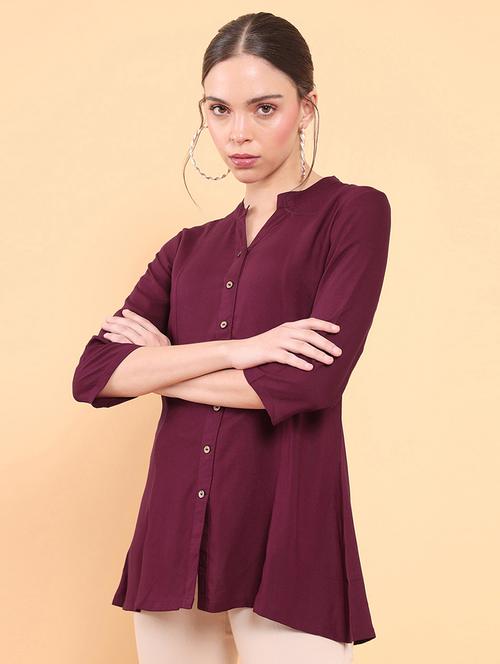 purple solid shirt - 18932597 - Very Small Image - 1