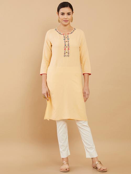 women's straight kurta - 18932626 - Very Small Image - 1