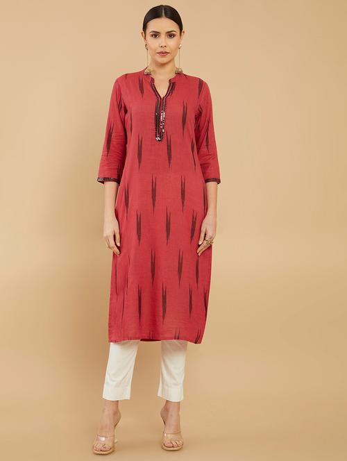 women's straight kurta - 18932639 - Very Small Image - 1