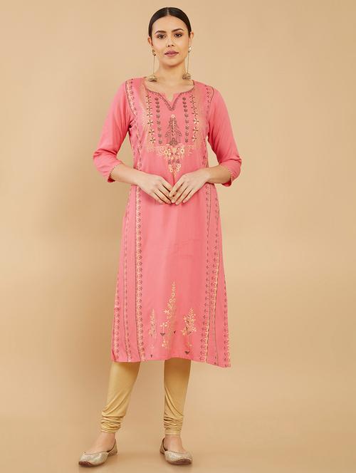 women's straight kurta - 18932649 - Very Small Image - 1