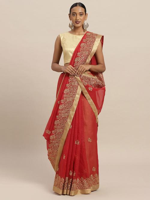 maroon cotton jamdani saree with blouse - 18932754 - Very Small Image - 1