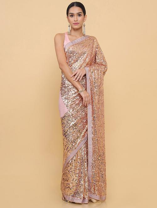 pink embroidered saree with blouse - 18932767 - Very Small Image - 1