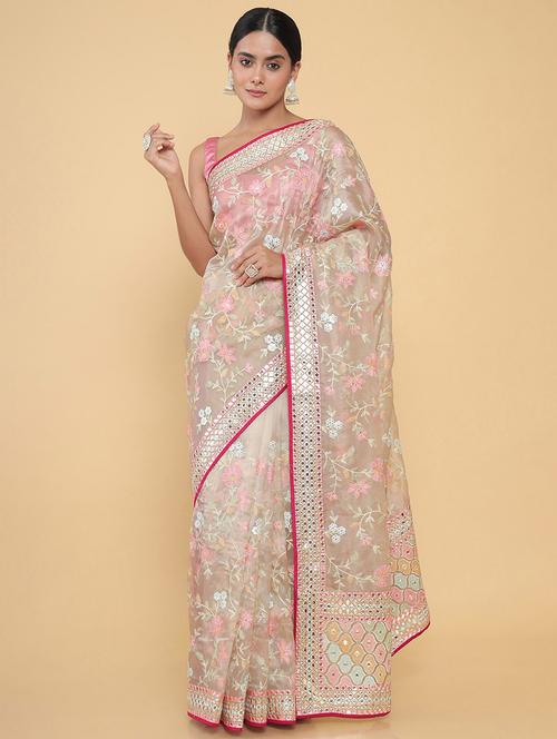 women's embroidered saree - 18932816 - Very Small Image - 1