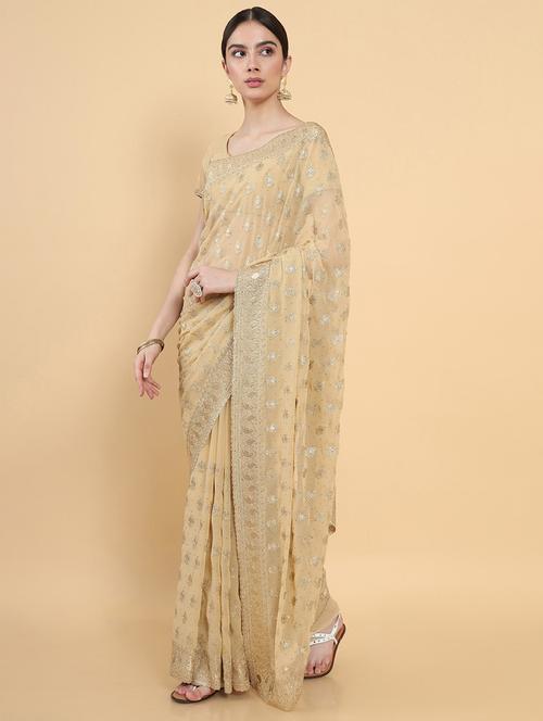 women's embroidered saree with blouse - 18932878 - Very Small Image - 1
