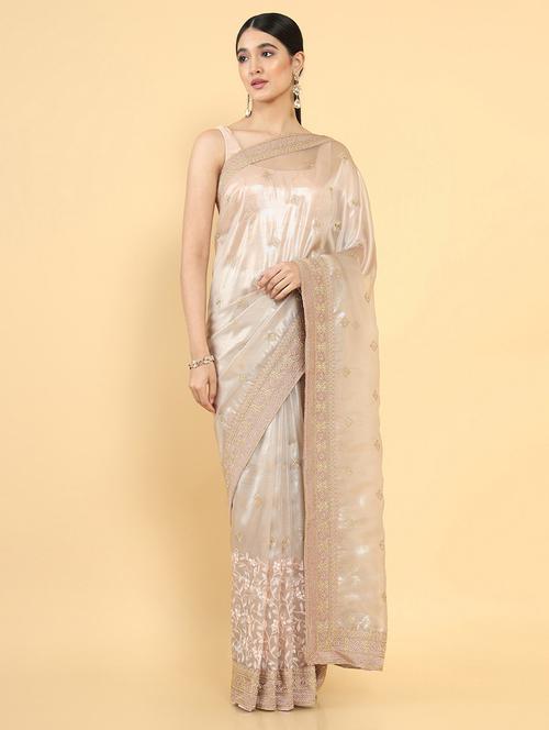 women's embroidered saree with blouse - 18933046 - Very Small Image - 1