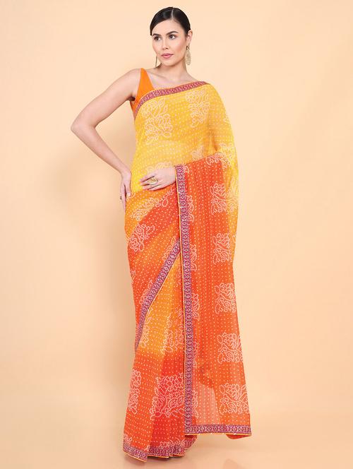 multi colored with bordered saree - 18933187 - Very Small Image - 1