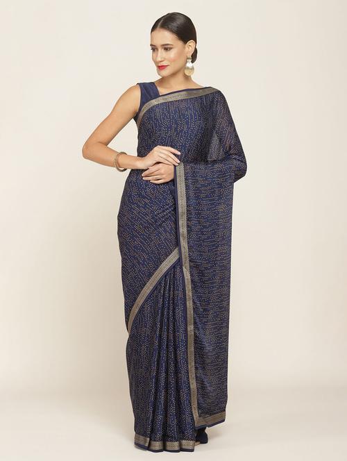zari bordered printed saree - 18933239 - Very Small Image - 1
