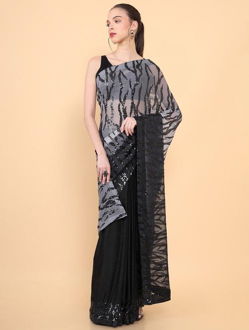 embroidered charming fancy saree with blouse - 18933250 - Very Small Image - 1