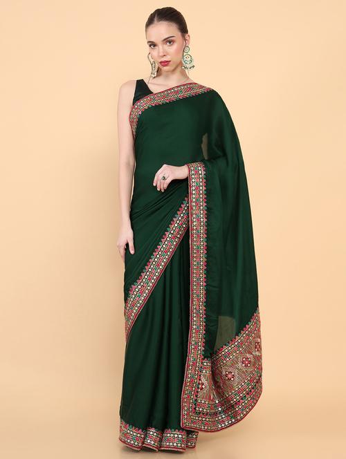embroidered charming fancy saree with blouse - 18933255 - Very Small Image - 1