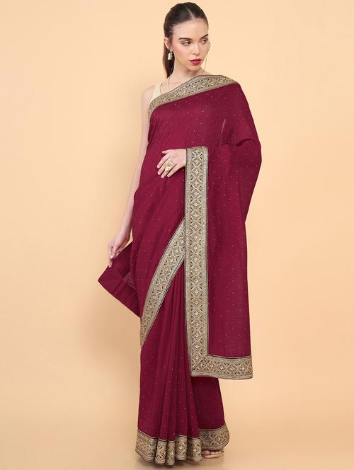 women's bordered royal blue colored saree - 18933257 - Very Small Image - 1