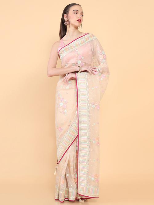 embroidered charming fancy saree - 18933272 - Very Small Image - 1