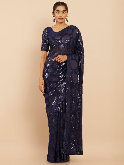 women's embellished saree with blouse - 18933274 - Very Small Image - 1