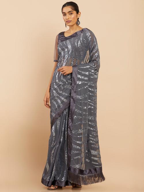 women's embellished saree - 18933279 - Very Small Image - 1